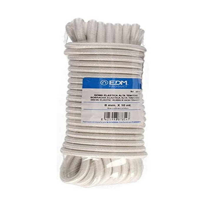 Edm Cuerda de goma elástica blanca 8 mm x 10 m