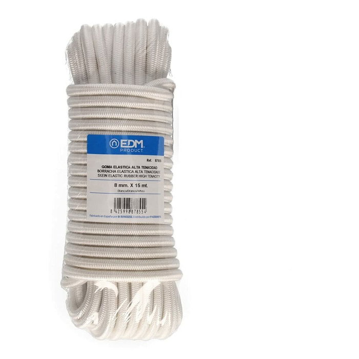 Edm Cuerda de goma elástica blanca calibre 8 mm x 15 m Edm Cuerda de goma elástica blanca calibre 8 mm x 15 m