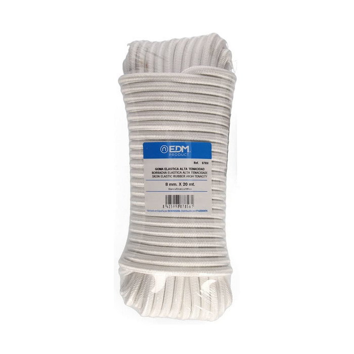 Edm Cuerda de goma elástica blanca 8 mm x 20 m