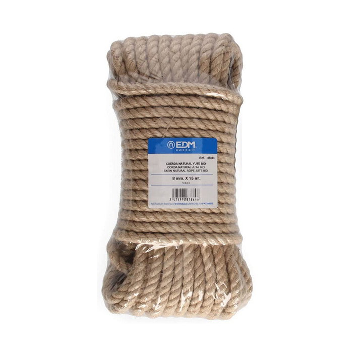 Edm Cuerda de yute natural 3 cabos calibre 8 mm x 15 m