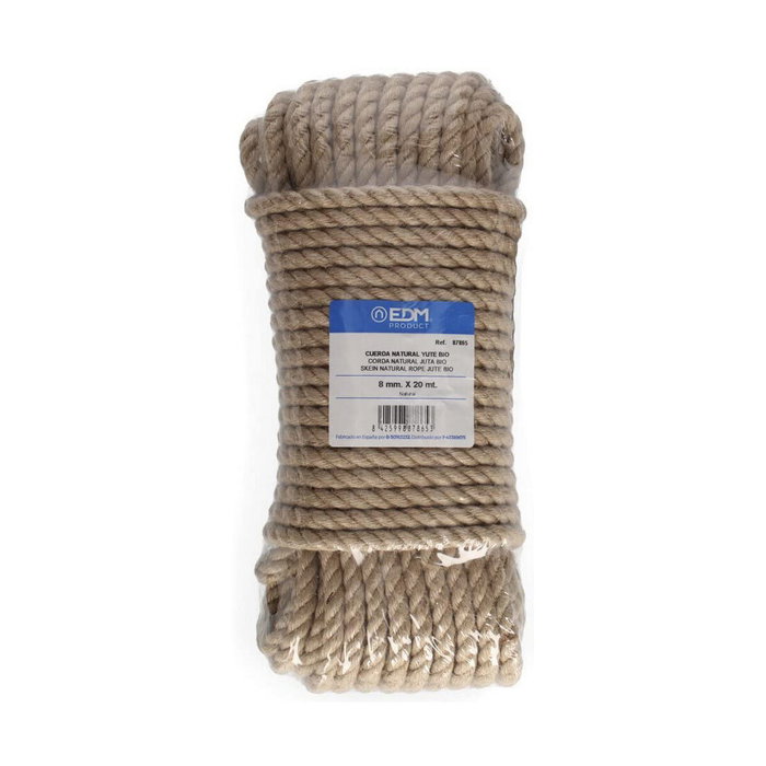 Edm Cuerda de yute natural 3 cabos calibre 8 mm x 20 m Edm Cuerda de yute natural 3 cabos calibre 8 mm x 20 m
