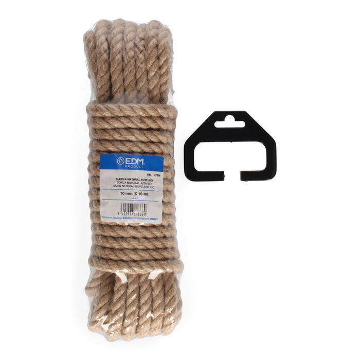 Edm Cuerda Yute Natural 3 Cabos 10 mm x 10 m Biodegradable Edm Cuerda Yute Natural 3 Cabos 10 mm x 10 m Biodegradable