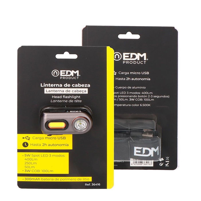 Edm Wildtrack TX3 Linterna Led Frontal Recargable Edm Wildtrack TX3 Linterna Led Frontal Recargable