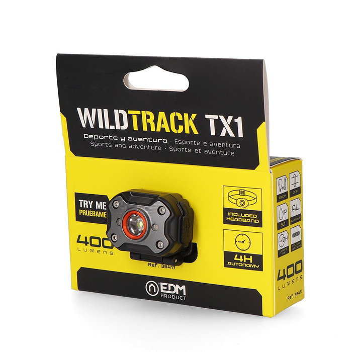 Edm Linterna Frontal Wildtrack TX1 Recargable 8W 400 LM USB Tipo C