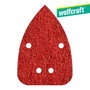 Wolfcraft Hojas de lijar adhesivas de corindón perforadas, 96 x 136 mm, grano 120, 10 uds