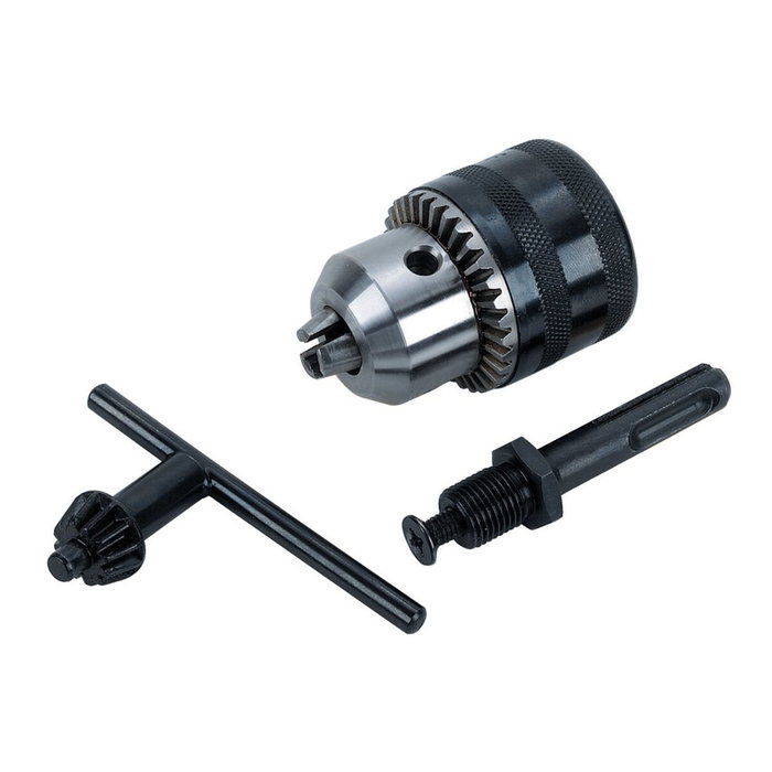 Wolfcraft Set de Portabrocas 1,5 - 13 mm con Adaptador SDS-plus y Llave S 2 A