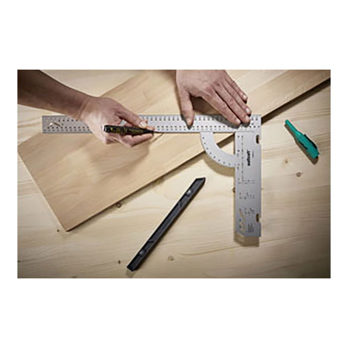 Wolfcraft Escuadra Universal 300 mm con Tope Extraíble para Uso Profesional y Doméstico