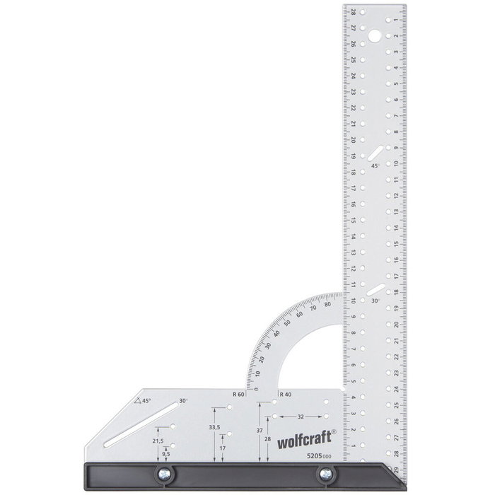 Wolfcraft Escuadra universal de 280 x 500 mm con tope de plástico