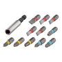 Wolfcraft Juego de Puntas con Portapuntas Magnético 2426 - 12 Piezas: Ranura 0.6-1.6mm, Phillips 1-3, Pozidriv 1-3