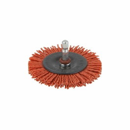 Wolfcraft Cepillo de disco de nylon rojo ø75 x 10 mm vástago hexagonal ¼ pulg