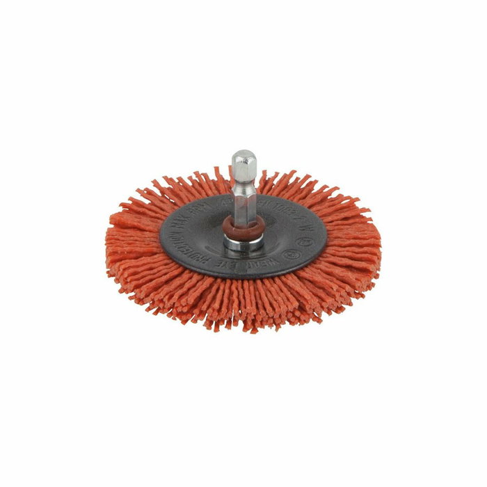 Wolfcraft Cepillo de disco de nylon rojo ø75 x 10 mm vástago hexagonal ¼ pulg