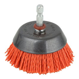 Wolfcraft Cepillo de Copa de Nylon Ø65 mm Vástago Hexagonal 1/4" Profesional/Doméstico