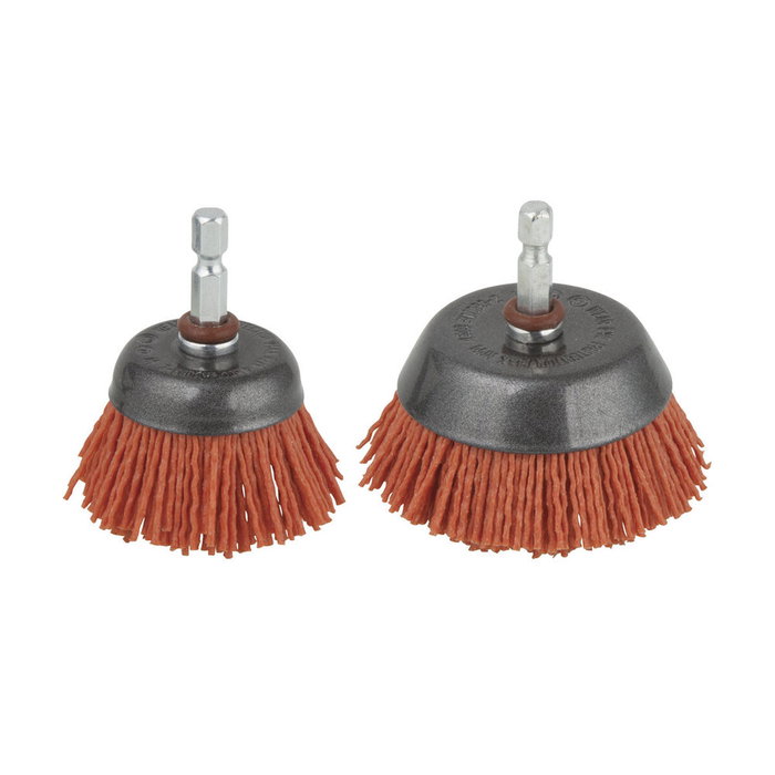 Wolfcraft Cepillo de copa de nylon ø65 mm con vástago hexagonal ¼ pulg