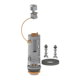 Prhie Descarga doble pulsador Niágara + gris/naranja con base y tornillos