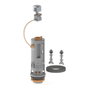 Prhie Descarga Doble Pulsador Niagara PH70355 con Cable Gris/Naranja para Roda, Victoria, Dama