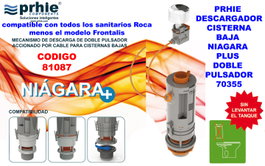 Prhie Descarga Cisterna Baja Niagara Plus Doble Pulsador PH70355