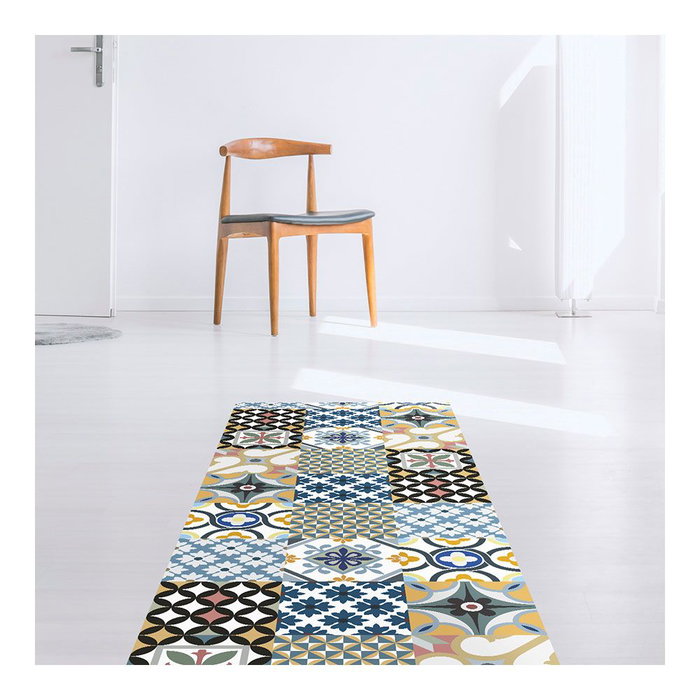 Croma Collection Alfombra Vinílica Hidráulico 50 x 140 cm Antideslizante Lavable Azul Estampado Croma Collection Alfombra Vinílica Hidráulico 50 x 140 cm Antideslizante Lavable Azul Estampado