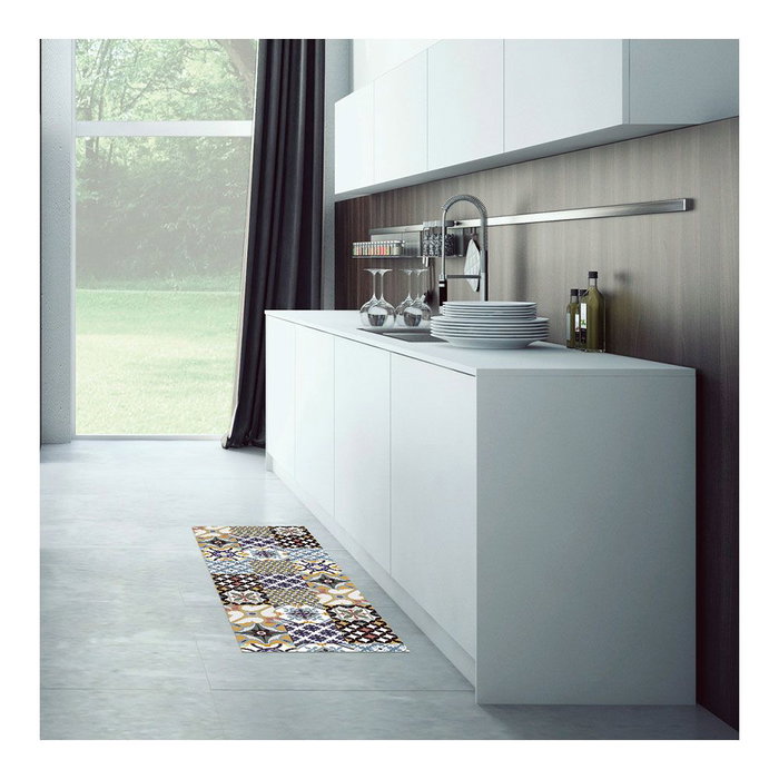 Croma Collection Alfombra Vinílica Hidráulico 50 x 140 cm Antideslizante Lavable Azul Estampado Croma Collection Alfombra Vinílica Hidráulico 50 x 140 cm Antideslizante Lavable Azul Estampado