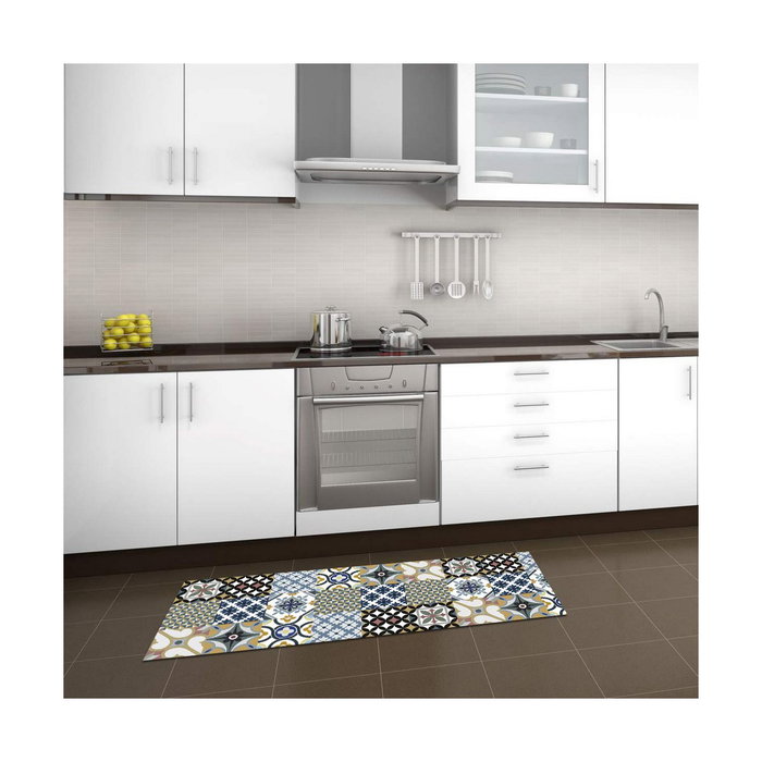Croma Collection Alfombra vinílica hidráulico 50 x 140 cm Azul estampado