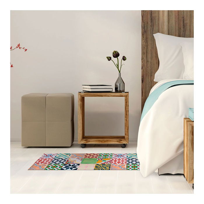 Croma Collection Alfombra vinílica Mosaico Color Terracota Estampado 50 x 110 cm Antideslizante Lavable Interior Exterior