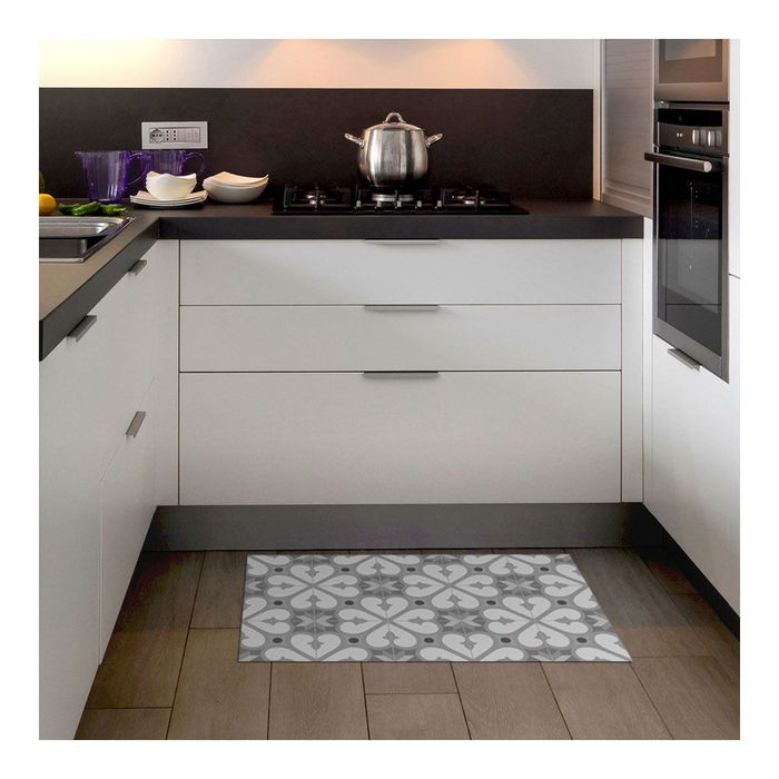 Croma Collection Alfombra Vinílica Bcn Grises Estampado 45 x 75 cm Lavable Antideslizante PVC