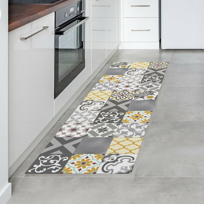 Cintacor - Stor Planet Alfombra vinílica Croma patch gris-ambar 60 x 200 cm Cintacor - Stor Planet Alfombra vinílica Croma patch gris-ambar 60 x 200 cm