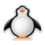 Inofix Tope de pared adhesivo infantil Pingüino 61x55x18 mm PVC flexible blanco/negro protector golpes