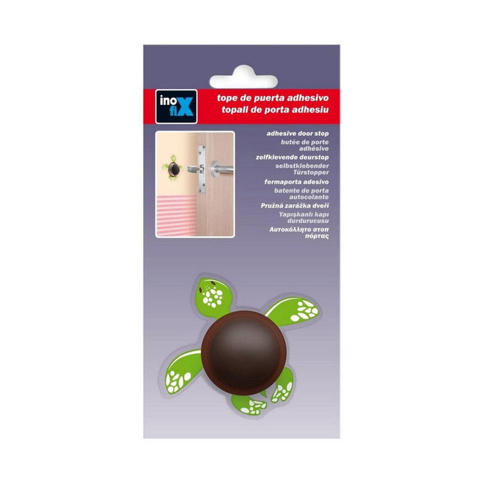 Inofix Tope de pared infantil adhesivo modelo tortuga verde