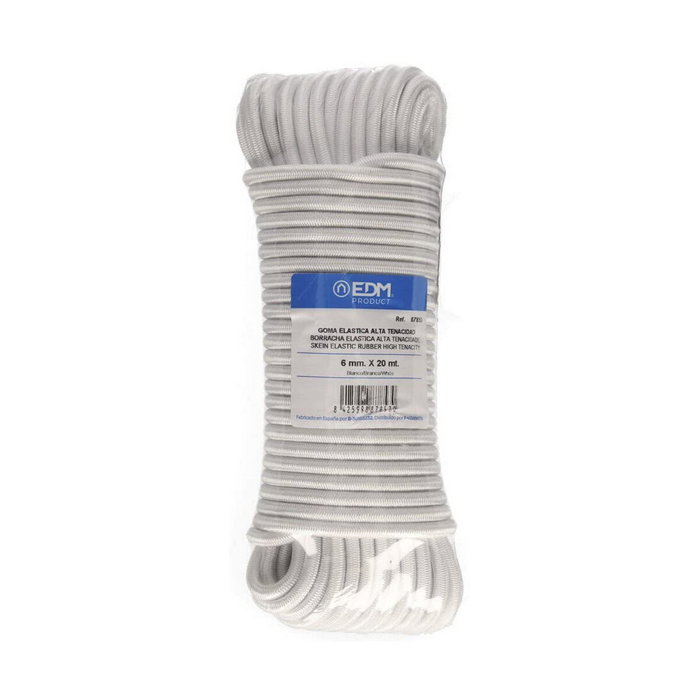 Edm Cuerda de goma elástica blanca 6 mm x 20 m