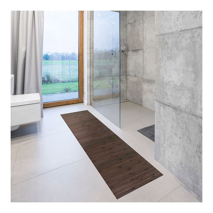 Cintacor Alfombra de bambú cool wengué 140 x 200 cm Antideslizante Interior/Exterior