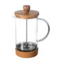 5Five Cafetera de Émbolo Transparente de Vidrio y Bambú