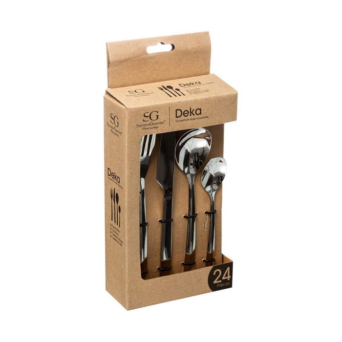 5Five Cubertería 24 piezas modelo Deka en acero inoxidable 5Five Cubertería 24 piezas modelo Deka en acero inoxidable