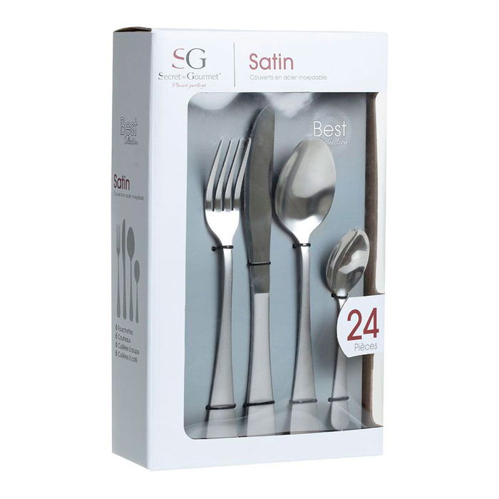 Secret Of Gourmet Cubertería 24 Piezas Acero Inoxidable Colección Satin 154356 Secret Of Gourmet Cubertería 24 Piezas Acero Inoxidable Colección Satin 154356