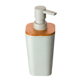 5Five Dispensador de jabón Natureo Blanco/bambú Poliestireno/bambú para Baño Colección Natureo