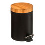 5Five Papelera de Baño Natureo 3L Metal/Bambú Negro/Bambú