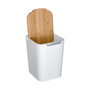 5Five Papelera de baño Baltik blanco y bambú 5l