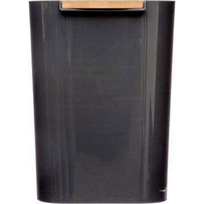 5Five Papelera de baño de bambú-negro 5l Baltik