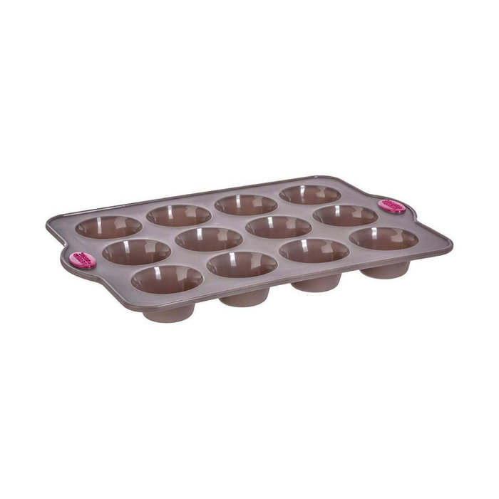 5Five Molde para 12 muffins en silicona gris de 33 x 23,5 x 3,5 cm 5Five Molde para 12 muffins en silicona gris de 33 x 23,5 x 3,5 cm