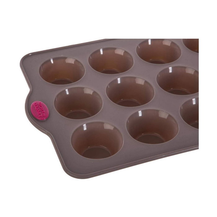 5Five Molde para 12 muffins en silicona gris de 33 x 23,5 x 3,5 cm 5Five Molde para 12 muffins en silicona gris de 33 x 23,5 x 3,5 cm