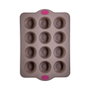5Five Molde para 12 muffins en silicona gris de 33 x 23,5 x 3,5 cm
