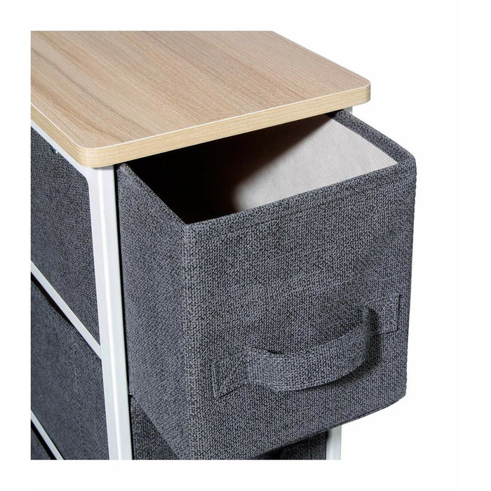 5Five Cajonera estrecha gris oscuro y blanco natural 73,5 x 48 x 20 cm 5Five Cajonera estrecha gris oscuro y blanco natural 73,5 x 48 x 20 cm