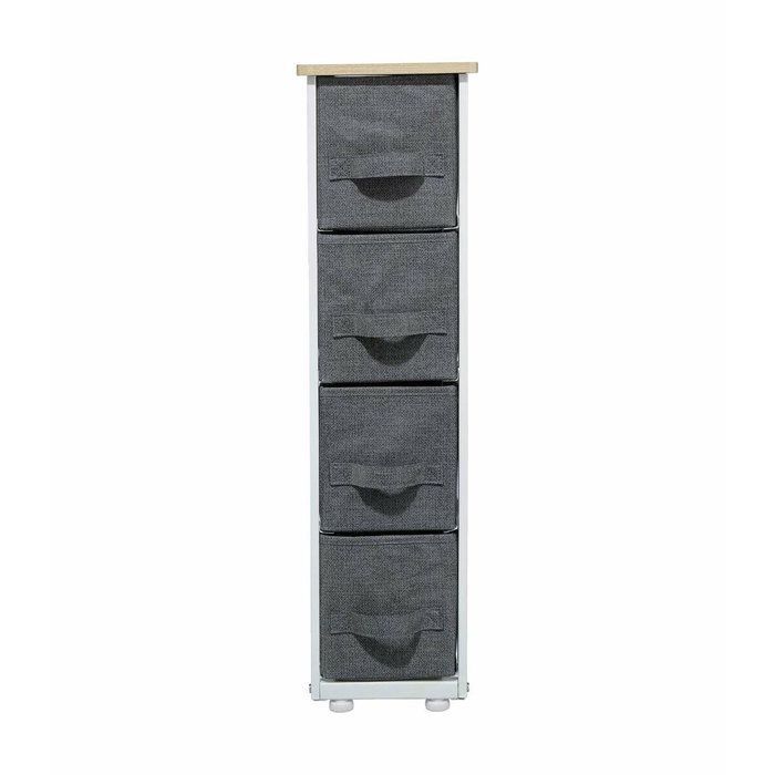 5Five Cajonera estrecha gris oscuro y blanco natural 73,5 x 48 x 20 cm 5Five Cajonera estrecha gris oscuro y blanco natural 73,5 x 48 x 20 cm
