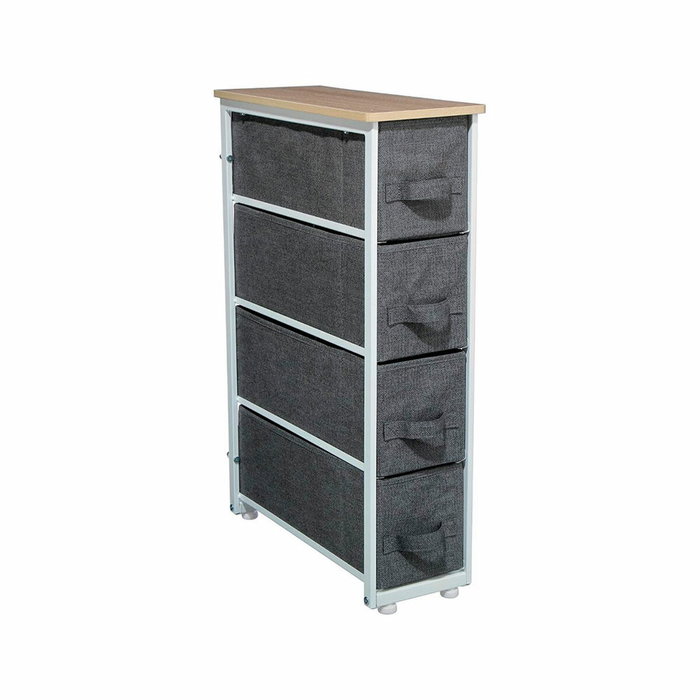 5Five Cajonera estrecha gris oscuro y blanco natural 73,5 x 48 x 20 cm 5Five Cajonera estrecha gris oscuro y blanco natural 73,5 x 48 x 20 cm