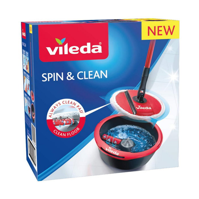 Vileda Spin & Clean Sistema de Fregado Giratorio con Rodillo