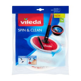 Vileda Spin & clean Recambio Fregona Giratoria Microfibras Blanco/Rojo