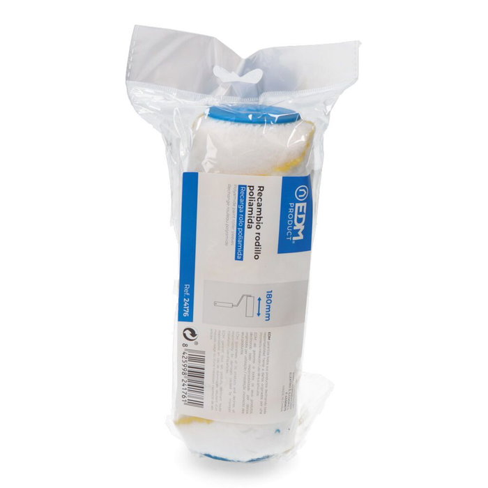 Edm Rodillo de poliamida de recambio 24161 18 cm para plásticos en paredes y techos