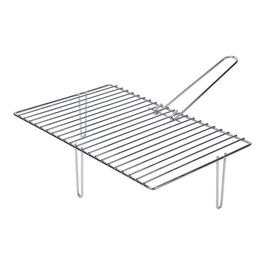 Sauvic Parrilla para chimeneas de hierro zincado, 46,6x28cm, para barbacoa, con mango extraíble