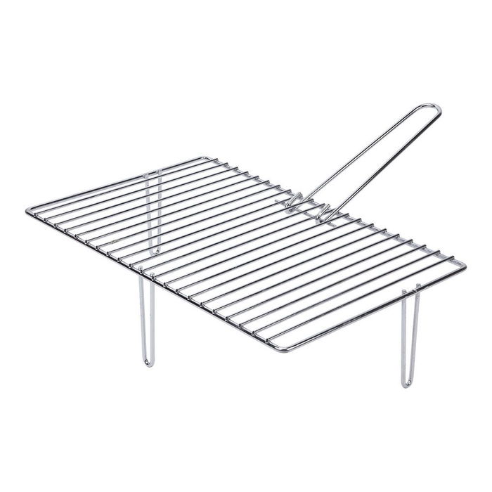 Sauvic Parrilla para chimeneas de hierro zincado, 46,6x28cm, para barbacoa, con mango extraíble Sauvic Parrilla para chimeneas de hierro zincado, 46,6x28cm, para barbacoa, con mango extraíble