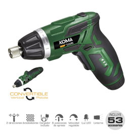 Koma Tools Kit de atornillador recargable 3,6 V con 53 accesorios