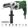 Koma Tools Taladro Percutor TP-1050, 1050W, Portabrocas Automático Ø13mm, Cable 2m, 0-2800 RPM, para Madera, Acero y Hormigón, Color Negro/Verde
